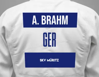 Judo GI with a backnumber showing the name Adrian Felix Brahm from SKV Müritz