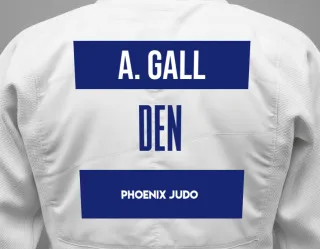Judo GI with a backnumber showing the name Anna Gall from Phoenix Judo