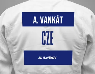 Judo GI with a backnumber showing the name Artur Vankát from JC Havířov