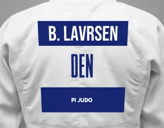 Judo GI with a backnumber showing the name Bertil Lavrsen from PI Judo