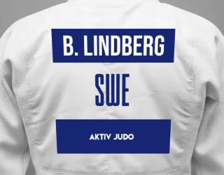 Judo GI with a backnumber showing the name Bo Lindberg from Aktiv Judo
