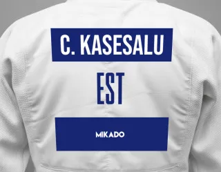 Judo GI with a backnumber showing the name Christian-Marcus Kasesalu from Mikado