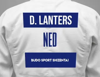Judo GI with a backnumber showing the name Dieuwertje Lanters from Budo Sport Shizentai