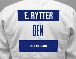 Judo GI with a backnumber showing the name Ejvind Rytter from Holbæk Judo