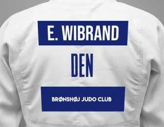 Judo GI with a backnumber showing the name Emil Wibrand from Brønshøj Judo Club