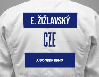 Judo GI with a backnumber showing the name Erik žižlavský from Judo Skkp Brno