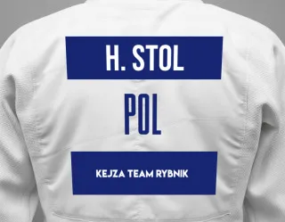 Judo GI with a backnumber showing the name Hanna Stol from Kejza Team Rybnik