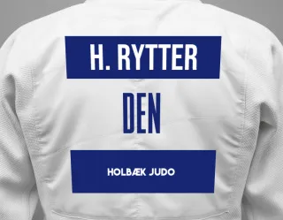 Judo GI with a backnumber showing the name Harald Rytter from Holbæk Judo
