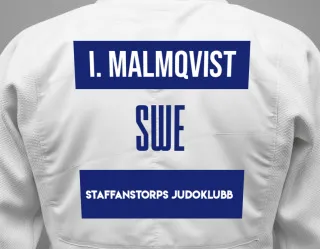 Judo GI with a backnumber showing the name Ida Clauson Malmqvist from Staffanstorps Judoklubb