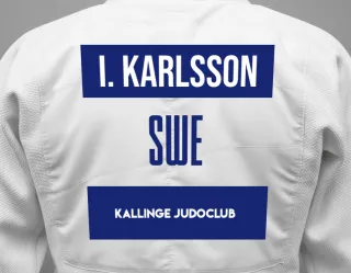 Judo GI with a backnumber showing the name Ida Karlsson from Kallinge Judoclub
