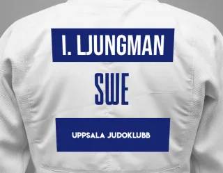 Judo GI with a backnumber showing the name Ida Ljungman from Uppsala judoklubb