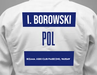 Judo GI with a backnumber showing the name Igor Borowski from Ikizama Judo Club Piaseczno, Warsaw