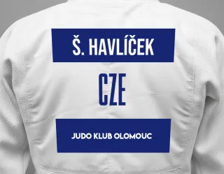Judo GI with a backnumber showing the name šimon Havlíček from Judo Klub Olomouc