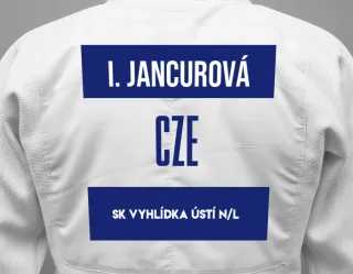 Judo GI with a backnumber showing the name Izabela Anna Jancurová from SK Vyhlídka Ústí n/L