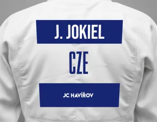 Judo GI with a backnumber showing the name Jakub Jokiel from JC Havířov