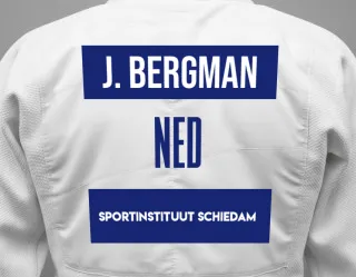 Judo GI with a backnumber showing the name Jana Bergman from Sportinstituut Schiedam