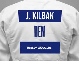 Judo GI with a backnumber showing the name Jesper Kilbak from Herlev Judoclub