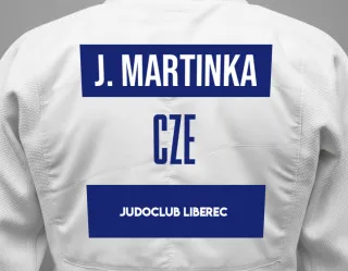Judo GI with a backnumber showing the name Josef Martinka from JudoClub Liberec