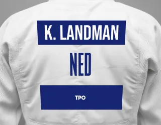 Judo GI with a backnumber showing the name Keano Landman from TPO