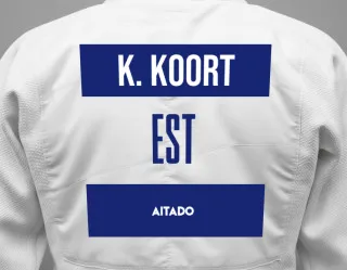 Judo GI with a backnumber showing the name Ken-Kermo Koort from Aitado