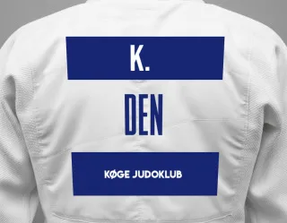 Judo GI with a backnumber showing the name Khaled   from Køge Judoklub