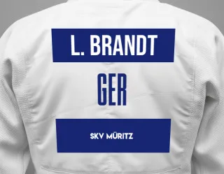 Judo GI with a backnumber showing the name Leonie Brandt from SKV Müritz