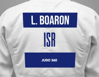 Judo GI with a backnumber showing the name Lihi Boaron from Judo 360