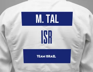 Judo GI with a backnumber showing the name Maayan Tal from Team Israel