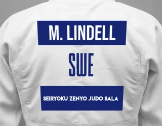 Judo GI with a backnumber showing the name Magne Lindell from Seiryoku Zenyo Judo Sala