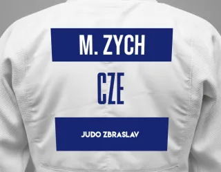 Judo GI with a backnumber showing the name Marek Zych from Judo Zbraslav