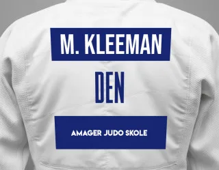 Judo GI with a backnumber showing the name Max Kleeman from Amager Judo Skole