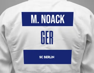 Judo GI with a backnumber showing the name Melvin Noack from SC Berlin