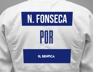 Judo GI with a backnumber showing the name Natasha Fonseca from SL Benfica
