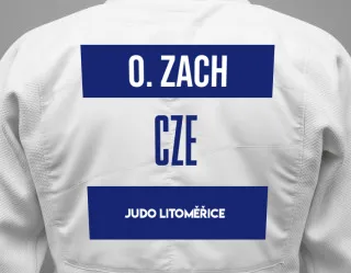 Judo GI with a backnumber showing the name Ondřej Zach from JUDO Litoměřice