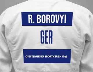 Judo GI with a backnumber showing the name Robert Borovyi from Oststeinbeker Sportverein 1948