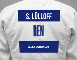 Judo GI with a backnumber showing the name Sigurd Lülloff from Valby Judoklub