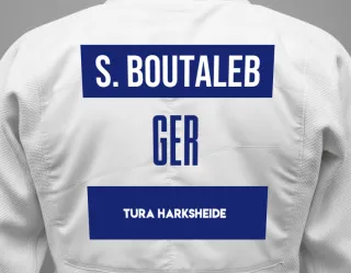 Judo GI with a backnumber showing the name Simon Boutaleb from TURA Harksheide