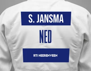 Judo GI with a backnumber showing the name Sipke Jansma from RTI Heerenveen