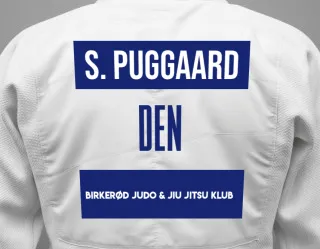 Judo GI with a backnumber showing the name Sylvester Puggaard from Birkerød Judo & Jiu Jitsu Klub