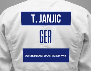 Judo GI with a backnumber showing the name Talina Janjic from Oststeinbeker Sportverein 1948
