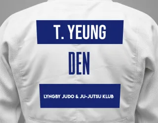 Judo GI with a backnumber showing the name Thomas Y.h. Yeung from Lyngby Judo & Ju-Jutsu Klub