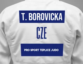 Judo GI with a backnumber showing the name Tomas Borovicka from Pro Sport Teplice Judo