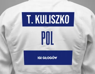 Judo GI with a backnumber showing the name Tomasz Kuliszko from IGI Głogów
