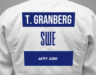 Judo GI with a backnumber showing the name Tova Granberg from Aktiv Judo