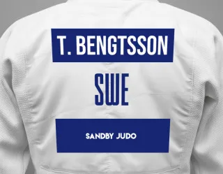 Judo GI with a backnumber showing the name Tove Bengtsson from Sandby Judo