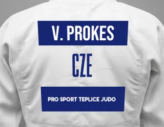 Judo GI with a backnumber showing the name Vaclav Prokes from Pro Sport Teplice Judo