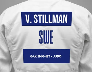Judo GI with a backnumber showing the name Ville Servin Stillman from GAK Enighet - Judo