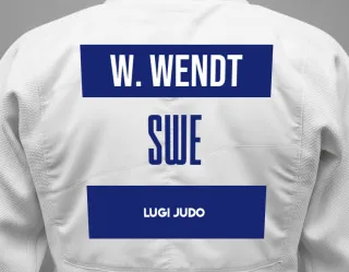 Judo GI with a backnumber showing the name Wille Wendt from Lugi Judo