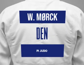 Judo GI with a backnumber showing the name William Mørck from PI Judo
