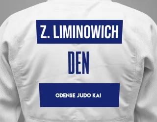 Judo GI with a backnumber showing the name Zuzanna Liminowich from Odense Judo Kai